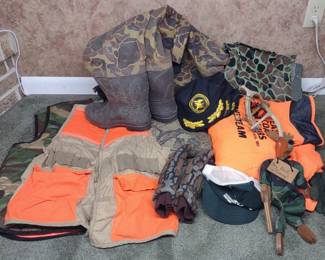 Lot of Hunting Gear, Apparel & Waders