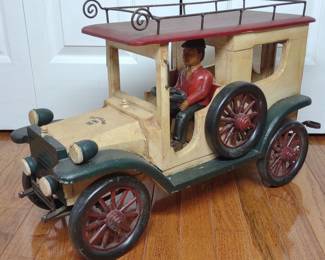 Wooden Antique Ford Replica Model Car (24" long)