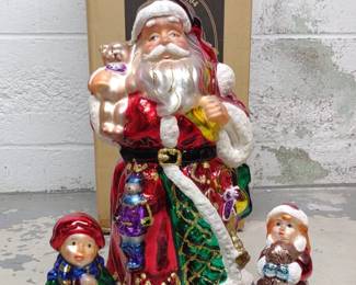 Thomas Pacconi Glass Santa Claus Christmas Set