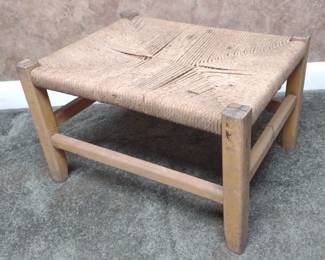 Mid Century Rope-Top Footstool