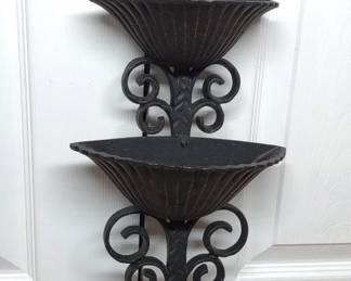 Vintage Cast Iron 3 Tier Wall Planter