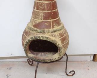 Miniature 18" tall Clay Chiminea