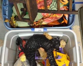 2 Totes Of Halloween Decorations