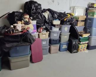 Very Large Lot Of Storage Totes w/ Contents