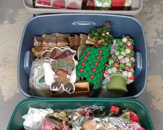 3 Totes Of Christmas Decorations