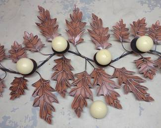 Metal Autumn Leaves Candle Table Decoration