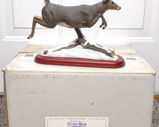 Danbury Mint Flying High Deer Sculpture w/ Box
