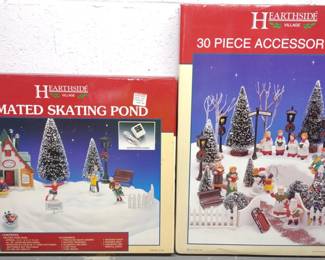 2 Hearthside Village Christmas Decoration Sets