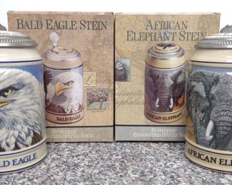 2 Anheuser Busch Endangered Species Beer Steins