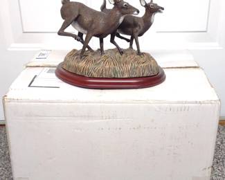 Danbury Mint Summer Flight Deer Sculpture w/ Box
