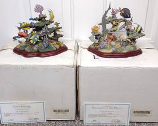 2 Danbury Mint Ocean Sculptures w/ Boxes & COA