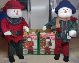 Vintage Poseable Mr & Mrs. Snowman Christmas Decor