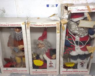 3 Telco Motionettes Of Christmas Santa Figures
