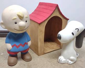 Ceramic Charlie Brown & Snoopie Sculptures