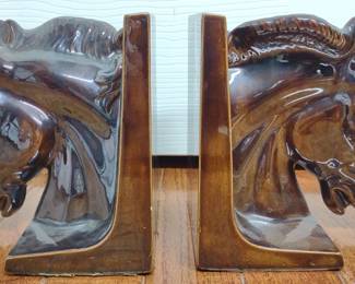 Vintage Ceramic Horse Head Bookends