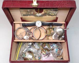 Cowhide Jewelry Box w/ Jewelry