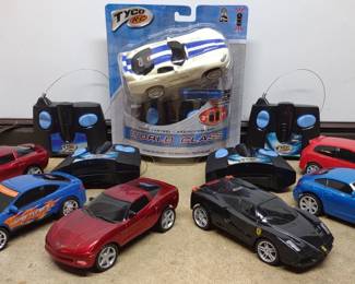 7 Tyco World Class RC Car Toys w/ 4 Controllers