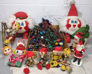 Lot of Vintage Christmas Decorations & Lights