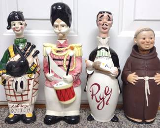 4 Vintage Japan Figural Character Decanters