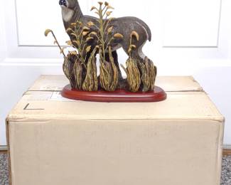 Danbury Mint Full Alert Deer Sculpture w/ Box
