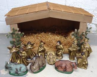Vintage Japan Nativity Scene & Figures