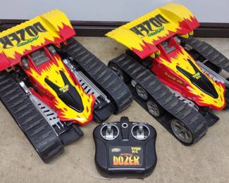 2 Tyco RC Nitro Dozer Toy Cars w/ 1 Controller