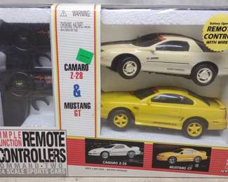 New Bright Camaro & Mustang RC Toy Car Set in Box