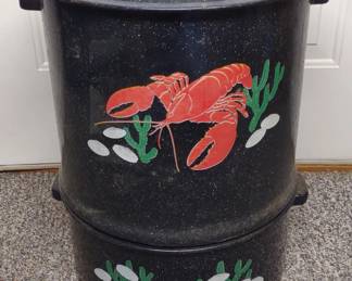 Painted Granite Ware Crab / Lobster Steamer Pot