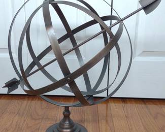 Vintage Metal Armillary Sphere Sculpture