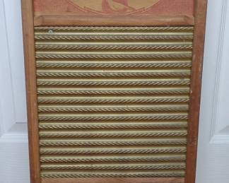 Vintage Snow Bird Brass Washboard