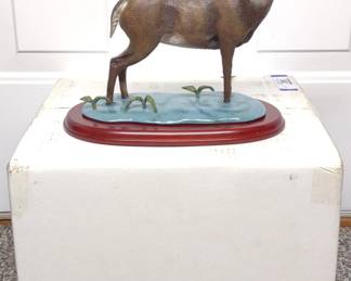 Danbury Mint Dawn Patrol Deer Sculpture w/ Box