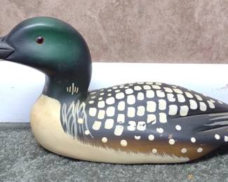 J Richards Signed Loon Duck Decoy