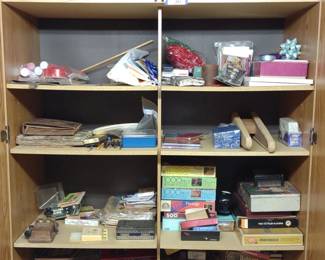 Cabinet Of Vintage Games & Board Games