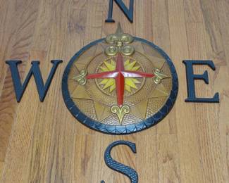 Metal Compass Rose Wall Art / Plaque