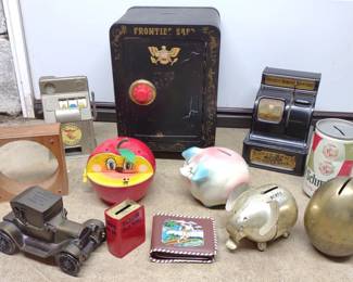 12 Vintage Coin Banks