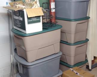 Large Lot Of Storage Totes w/ Contents