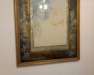 Girl and her horse, signed painting