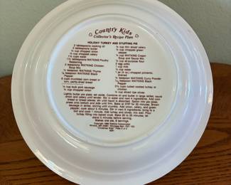 1989 Vintage Watkins Country Kids Collector's Recipe Pie Plate Watkins Country Kids "Christmas Wish" pie plate