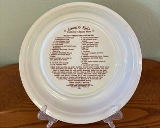 1989 Vintage Watkins Country Kids Collector's Recipe Pie Plate Watkins Country Kids "Christmas Wish" pie plate