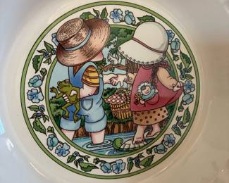 1989 Vintage Watkins Country Kids Collector's Recipe Pie Plate "Summertime Fresh Strawberry Pie" plate