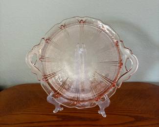 1930's Vintage Pink Depression Glass serving dish Anchor Hocking Glass Company