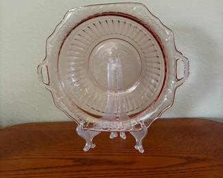 1930's Vintage Pink Depression Glass serving bowl Anchor Hocking Glass Company