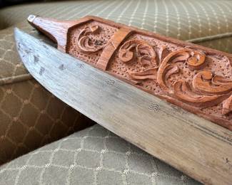 Vintage Daab Thailand Sword and Scabbard