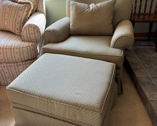Upholstered Accent Chair + matching ottoman