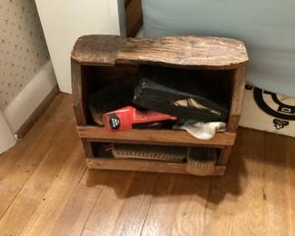 Wood Shoe Shine Box