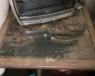 Accent Table with Scene on its Table Top