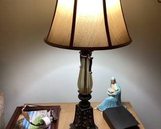 Vintage Wood Table Lamp pair