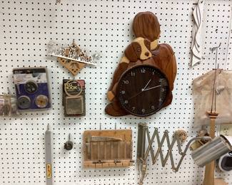 Puppy Dog Hand Carved Clock