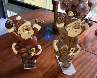 Hand Carved Wooden Santa Clauses