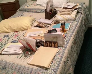 Full Size Bed with White Headboard